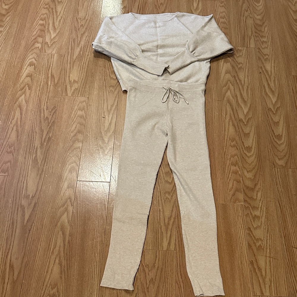 Knit set of pants and sweater